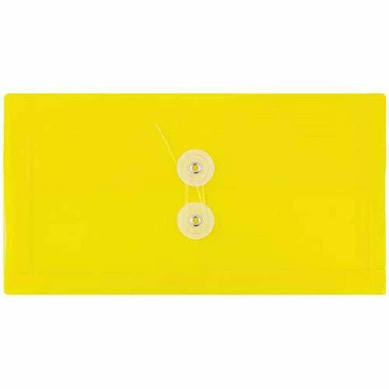 JAM Paper 5.25" x 10" Plastic #10 Business Envelope with Button and String Closure, 24ct.
